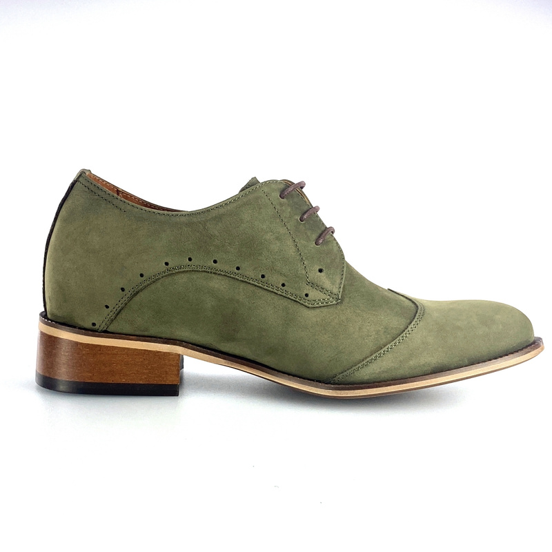 Zapatos con alzas VERDE + 7CM para hombre