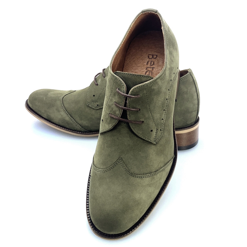 Zapatos con alzas VERDE + 7CM para hombre